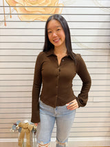 COCO COLLAR RIBBED TOP
