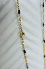 BLACK ENAMEL CHAIN NECKLACE