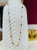 BLACK ENAMEL CHAIN NECKLACE