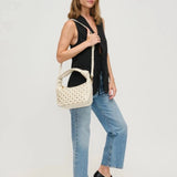 Lennon Studded Crossbody - Oatmilk