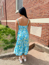 Luau Satin Bustier Midi Dress