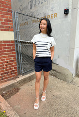 Monica Stripped Muscle Sweater Top