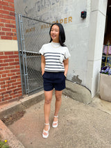 Monica Stripped Muscle Sweater Top
