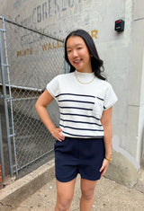 Monica Stripped Muscle Sweater Top