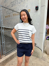 Monica Stripped Muscle Sweater Top