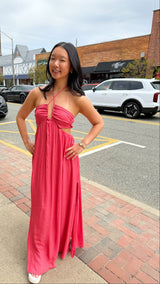 QUINN HALTER MAXI DRESS