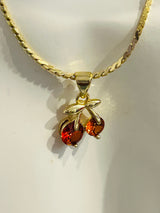 Cherry-Peach Pendant Necklace