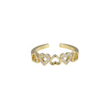 Hearts Adjustable Ring
