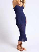 Kris Crochet Knit Midi Dress