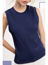 Sleeveless Crew Neck Tank Top