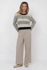 Ellington Mixed Yarn Bell Sleeve Sweater