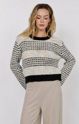 Ellington Mixed Yarn Bell Sleeve Sweater