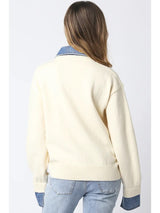 ARCHIE DENIM COLLARED SWEATER