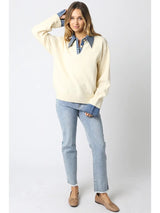 ARCHIE DENIM COLLARED SWEATER