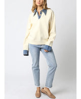 ARCHIE DENIM COLLARED SWEATER