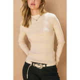 TAYLOR RIBBED MOCK NECK TOP