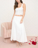 Haven Eyelet Midi Skirt
