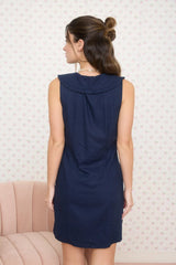 Sailor Neck Tie Strap Mini Dress
