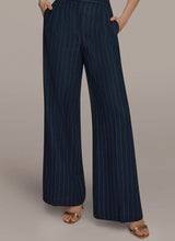 Wide-Leg Pinstriped Asymmetric Pants