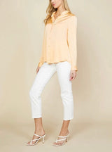 SATIN CLASSIC BLOUSE CANTALOUPE