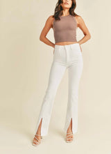 Alaska Front Slit Flare Jeans