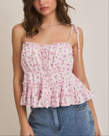 Cali Floral Ruffle Top