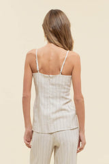 Penny Pinstrip Linen Top