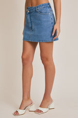 Drew Mid Rise Denim Skort