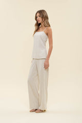 Penny Pinstrip Linen Top