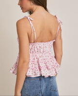 Cali Floral Ruffle Top
