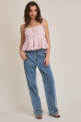 Cali Floral Ruffle Top
