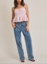 Cali Floral Ruffle Top