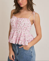 Cali Floral Ruffle Top