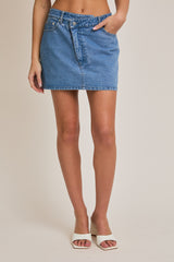 Drew Mid Rise Denim Skort