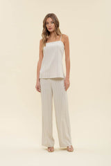 Penny Pinstrip Linen Top