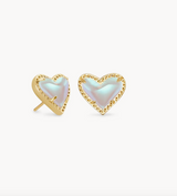 ARI HEART GOLD STUD EARRINGS