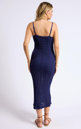 Kris Crochet Knit Midi Dress