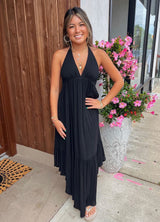 Drape Halter Midi Dress