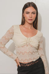 Maxine Lace Scoop Neck Top