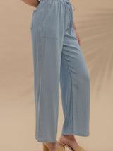 Chambray Wide Leg Pants