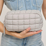 CLOUD QUILTED PUFFER COSMETIC & ORGANIZER POUCH