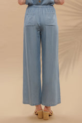 Chambray Wide Leg Pants