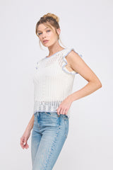 Ocean Breeze Knit Flutter Tank