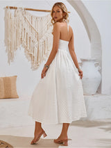Ayla Halter Eyelet Midi Dress