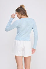 Kelly Pointelle Cardigan