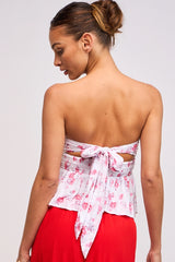 Poppy Strapless High Low Top