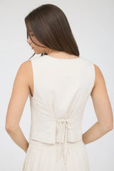 Kate V-Neck Linen Vest