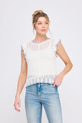 Ocean Breeze Knit Flutter Tank