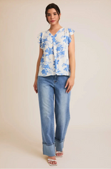 Ginny V-Neck Flutter Sleeve Top