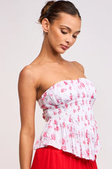 Poppy Strapless High Low Top